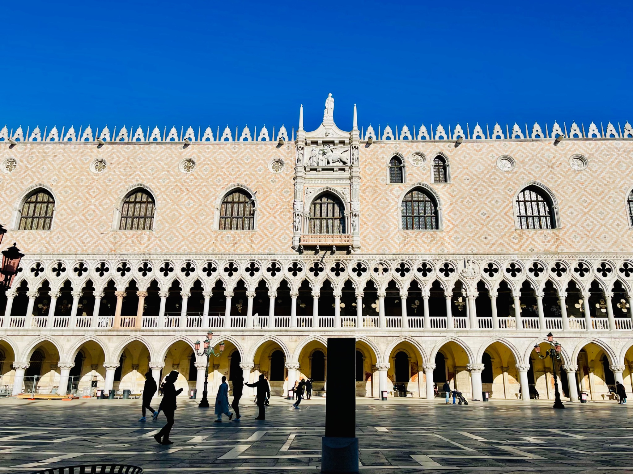 The exterior façade of the Doge’s Palace in Piazza San Marco